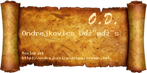 Ondrejkovics Dömös névjegykártya